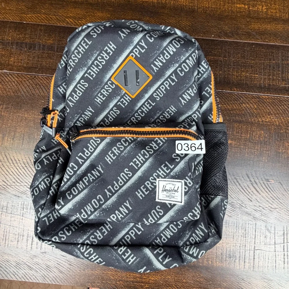 Herschel Supply Co Heritage Backpack Black White Logo Print One Size School Bag